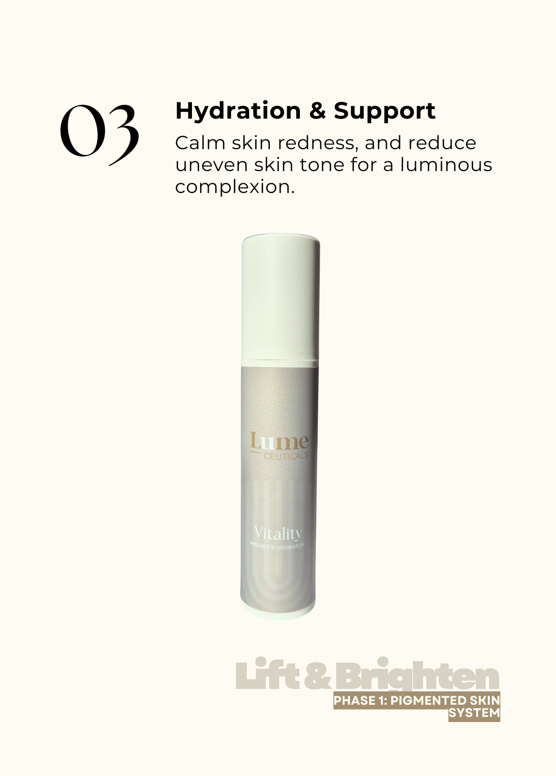 Includes potent 5% niacinamide moisturiser to control pigment for sensitive skin.