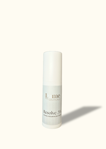 Resolve, 30ml acne serum using Retinaldehyde .5% by LumeCeuticals made in Australia.